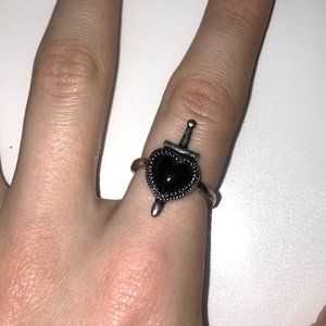 Black heart / dagger ring